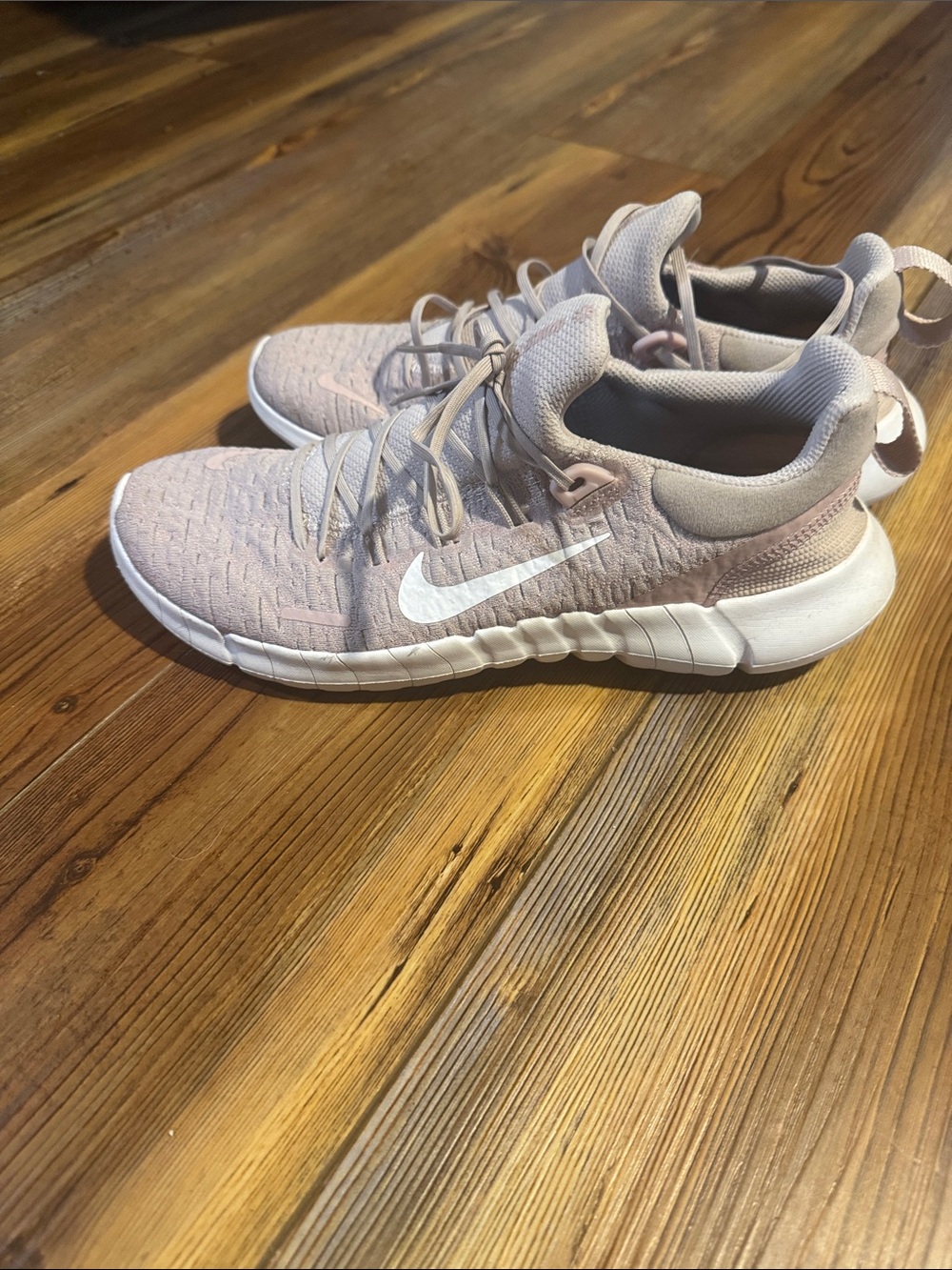 Nike Pink Knit Training Shoes with White Swoosh - Picture 3 of 6